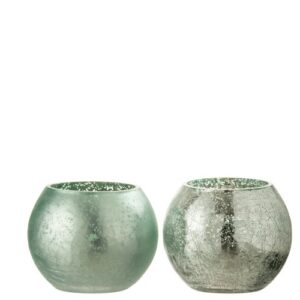 Theelichthouder/Vaas groen set