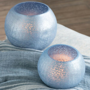 Theelichthouder/Vaas blauw set