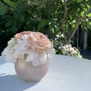 Theelichthouder/Vaas roze set